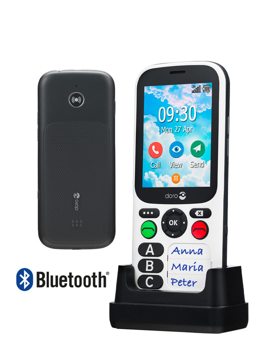 - Zeer eenvoudig te gebruiken drukknoptelefoon Doro 780X, in Farbe ZWART/WIT Ansicht 1