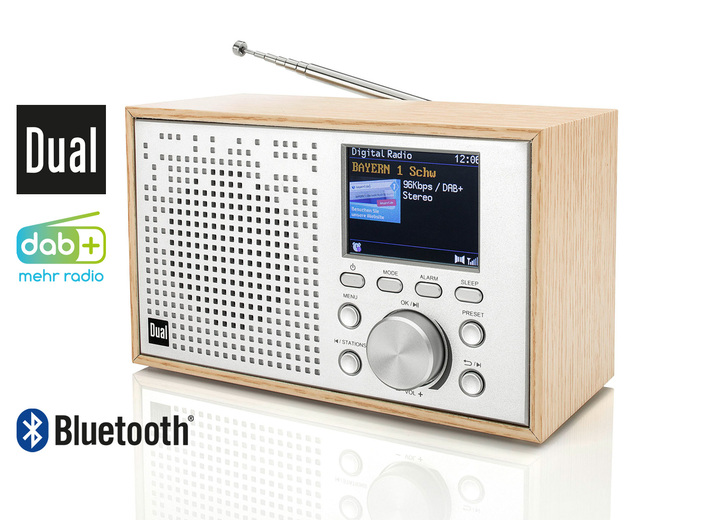 Muziekapparaten - Dubbele DCR-100 digitale radio in houtontwerp, in Farbe BRAUN Ansicht 1