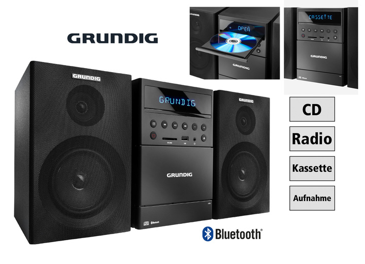 - Grundig MS300 micro-stereosysteem, in Farbe ZWART Ansicht 1