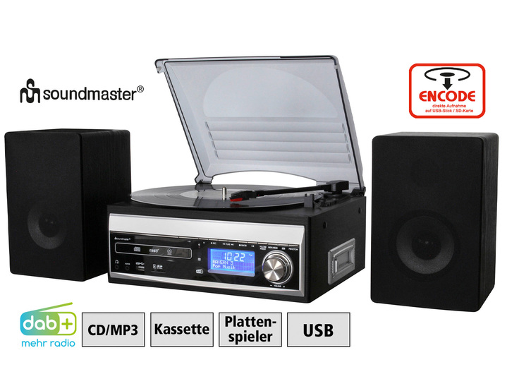 Nostalgische apparaten - Soundmaster MCD1820SW stereosysteem, in Farbe SCHWARZ Ansicht 1