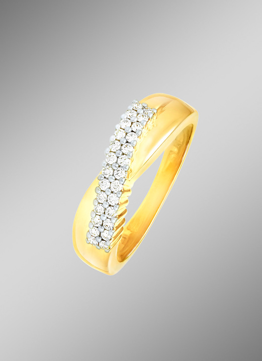 Ringen - Populaire damesring met 26 diamanten, in Größe 160 bis 220, in Farbe  Ansicht 1