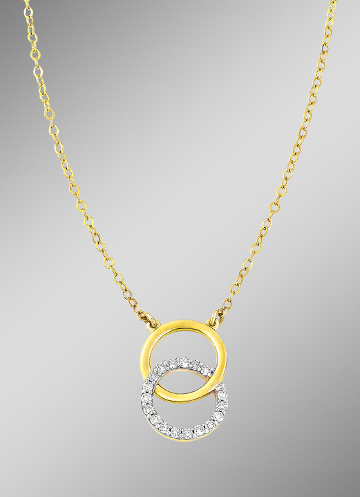 Halsketten - Moderne Halskette mit 18 Diamanten, in Farbe  Ansicht 1