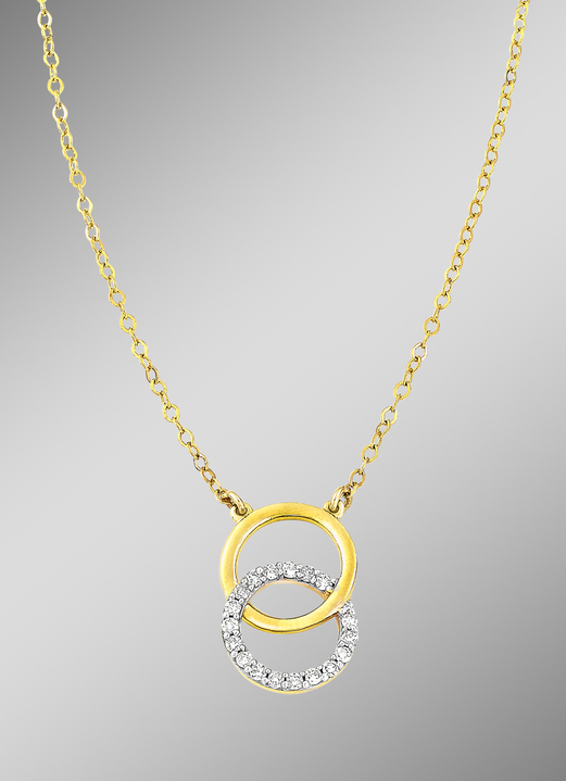 Halskettingen - Moderne ketting met 18 diamanten, in Farbe  Ansicht 1