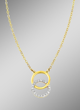 Moderne ketting met 18 diamanten