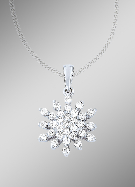 Hangers - Prachtige sneeuwvlokhanger met 31 diamanten, in Farbe