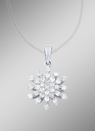 Prachtige hanger sneeuwvlok met 31 diamanten