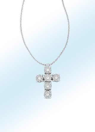 Edele kruishanger met ankerketting en diamanten