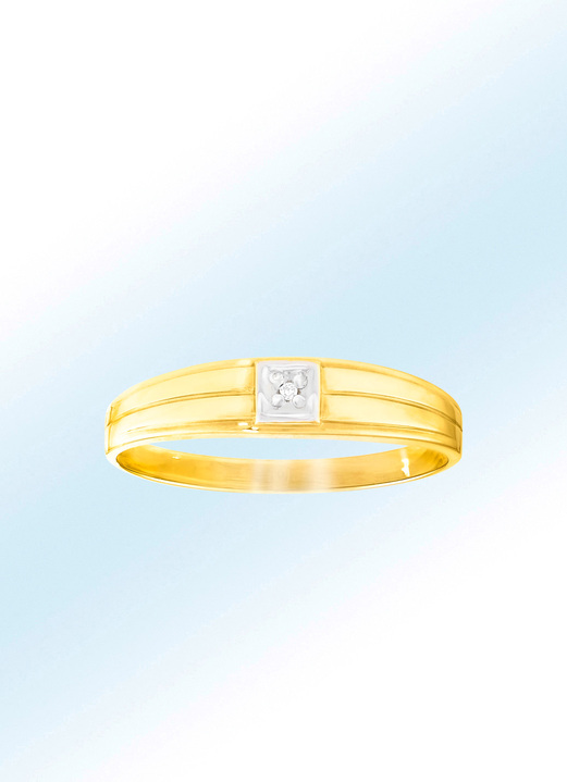 - Stijlvolle diamanten ring in bicolor, in Größe 160 bis 220, in Farbe