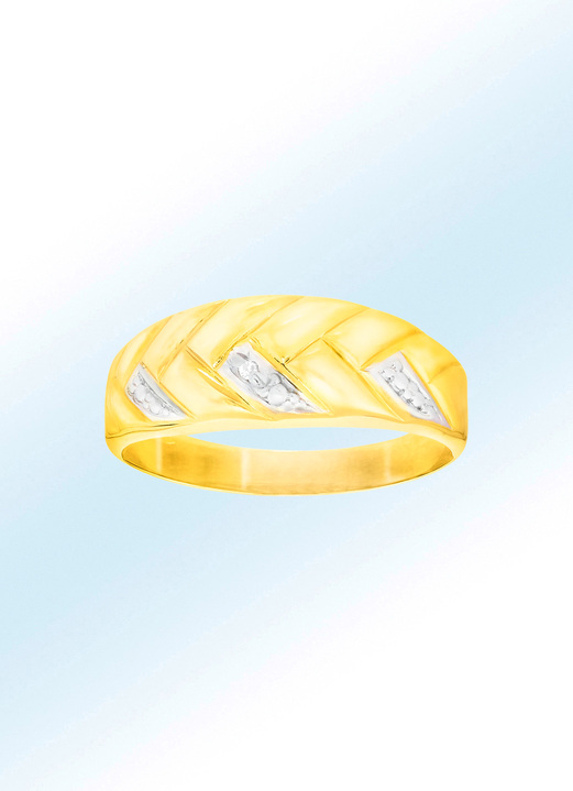 Ringen - De ring van vrouwen in goud met diamant, in Größe 170 bis 190, in Farbe
