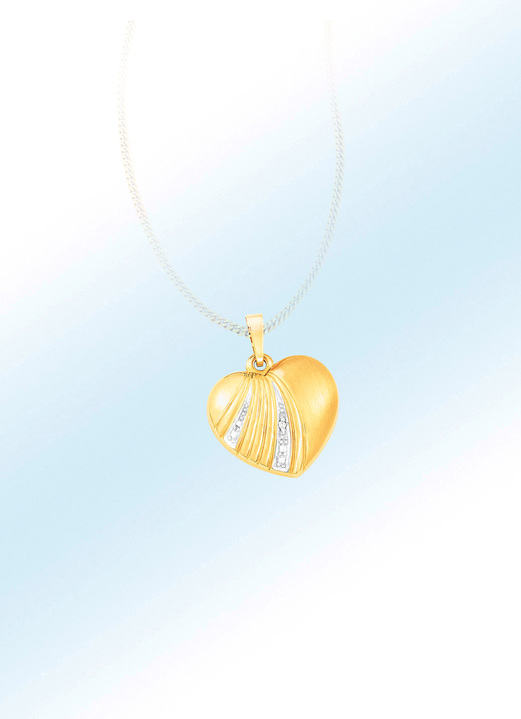 Hangers - Hart-kettinghanger met diamanten, in Farbe