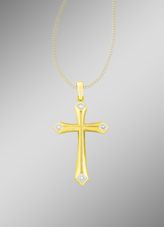 Kruis-kettinghanger met diamanten