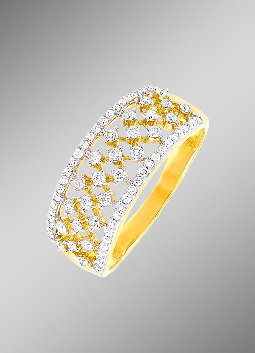 Ringen - Damesring met 74 diamanten, in Größe 160 bis 220, in Farbe  Ansicht 1