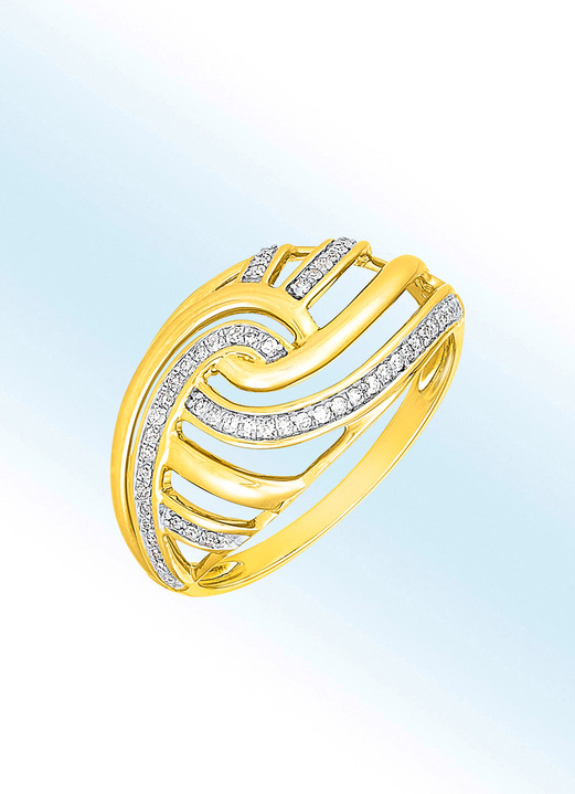 Ringen - Damesring met 59 diamanten, in Größe 160 bis 220, in Farbe