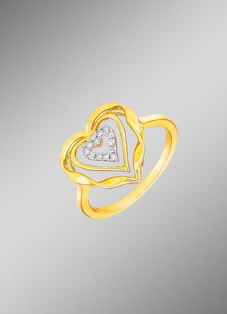 Hart-damesring met diamanten