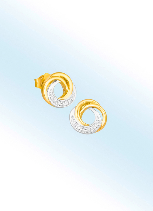 - Oorknopjes met diamanten, in Farbe