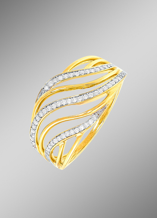 Ringen - Elegante damesring met 57 diamanten, in Größe 160 bis 220, in Farbe  Ansicht 1