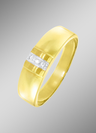Damesring, tweekleurig, met diamant