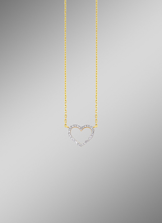- Prachtige hartenketting met 30 diamanten, in Farbe