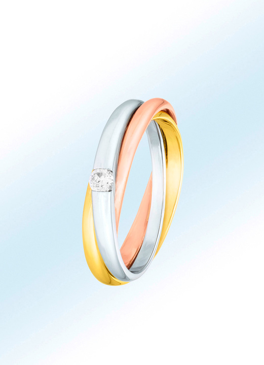 Ringen - Damesring, driekleurig, in Größe 160 bis 220, in Farbe