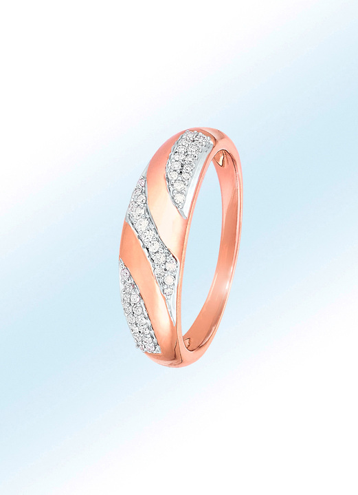 Ringen - Vrouwenring in roségoud met diamanten, in Größe 160 bis 220, in Farbe