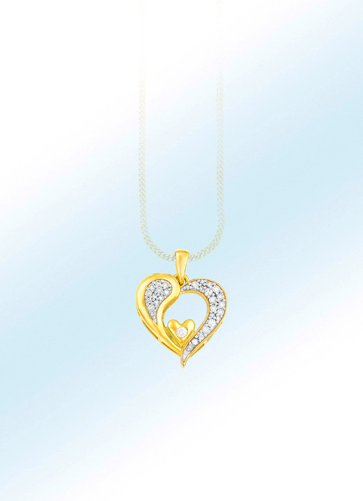 Hangers - Romantische 'hart'-kettinghanger met ankerketting, in Farbe
