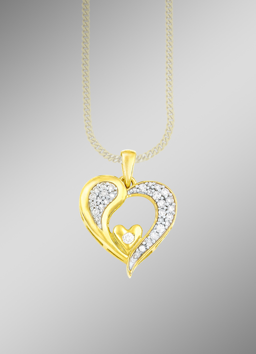 Hangers - Romantische harthanger met diamanten5/-, in Farbe  Ansicht 1