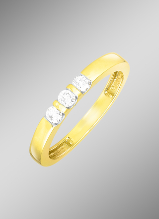 Elegante damesring met 3 briljanten