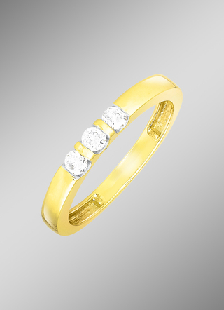 Elegante damesring met 3 diamanten