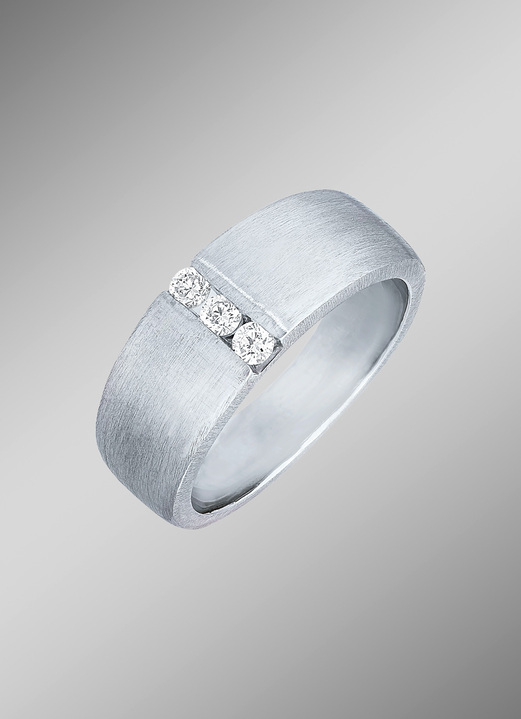 Ringen - Stijlvolle damesring van platina met diamanten, in Größe 160 bis 220, in Farbe  Ansicht 1