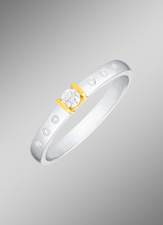 Ringen - Prachtige damesring in platina met diamanten, in Größe 160 bis 220, in Farbe  Ansicht 1