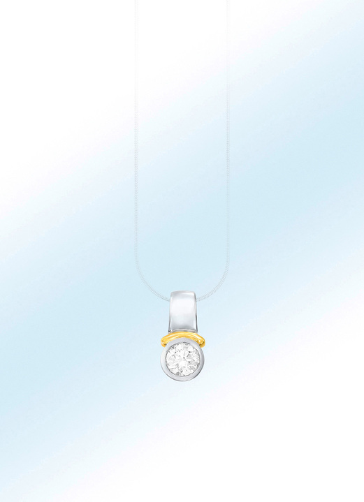 Hangers - Mooie platina hanger met diamanten, in Farbe