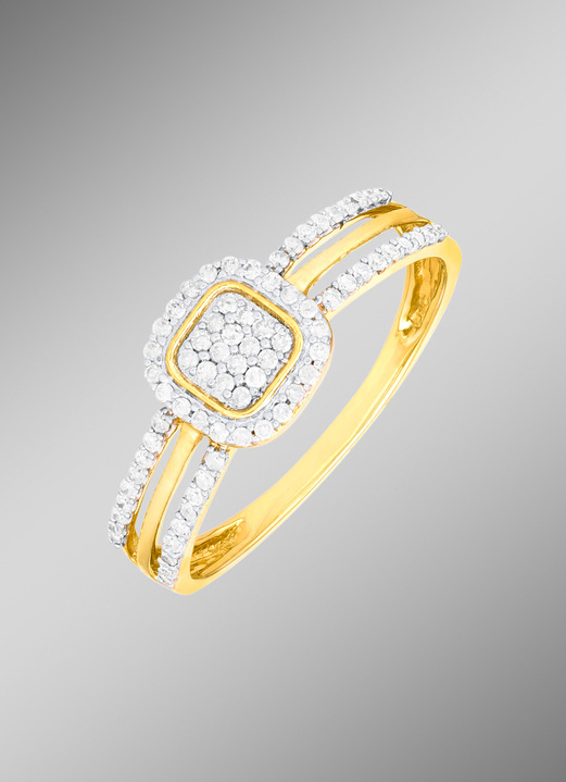Ringen - Elegante damesring met 74 diamanten, in Größe 160 bis 220, in Farbe  Ansicht 1