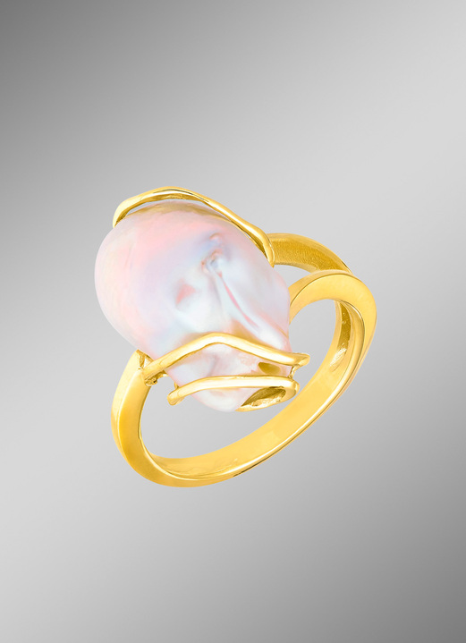 Ringen - Elegante damesring met zoetwaterkweekparel, in Größe 160 bis 220, in Farbe  Ansicht 1