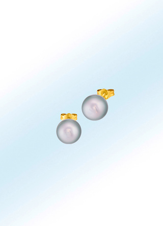 Expressieve stud oorbellen met Tahitiaanse gekweekte parels