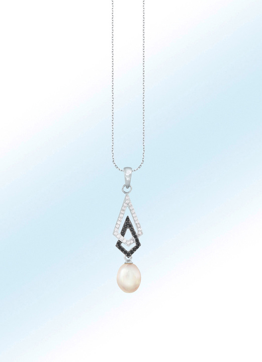 Hangers - Hanger met ankerketting en met zwart-witte zirkonia, in Farbe