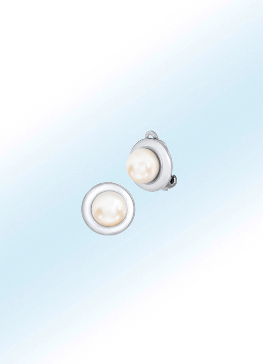 Oorbellen - Stijlvolle oorclips met zoetwater gekweekte parels, in Farbe