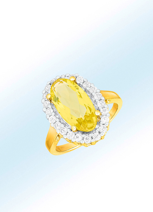Ringen - Vrouwenring met citroenkwarts, in Größe 160 bis 220, in Farbe