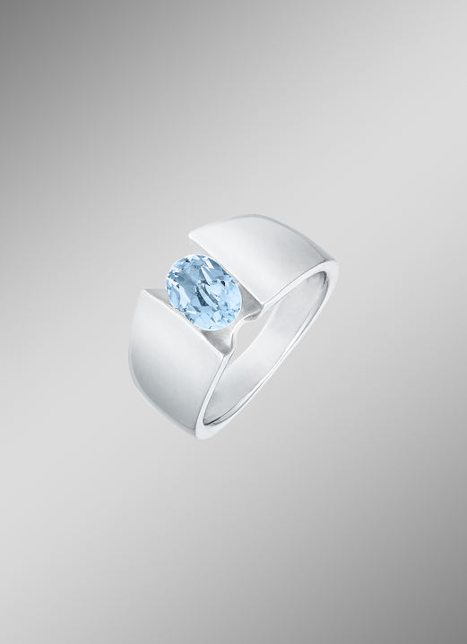 Ringen - Populaire damesring met blauwe topaas, in Größe 160 bis 220, in Farbe