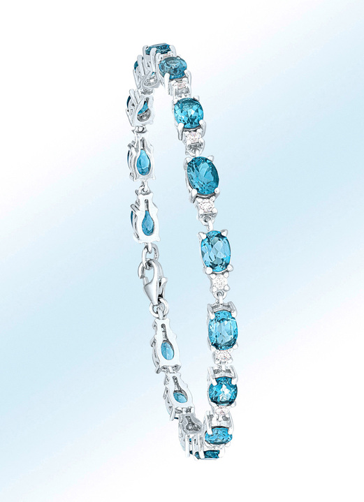 Armbanden - Armband met blauwe topaas en zirkonia, in Farbe