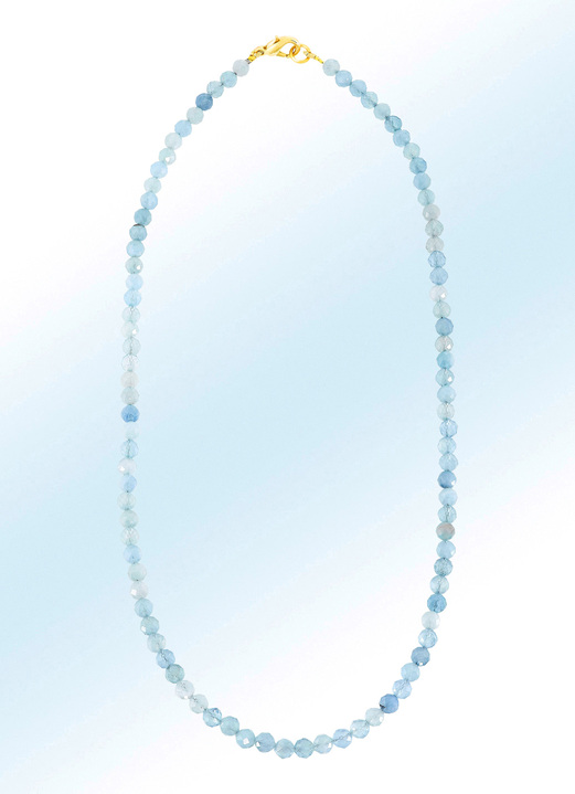 Halskettingen - Ketting met aquamarijn, in Farbe
