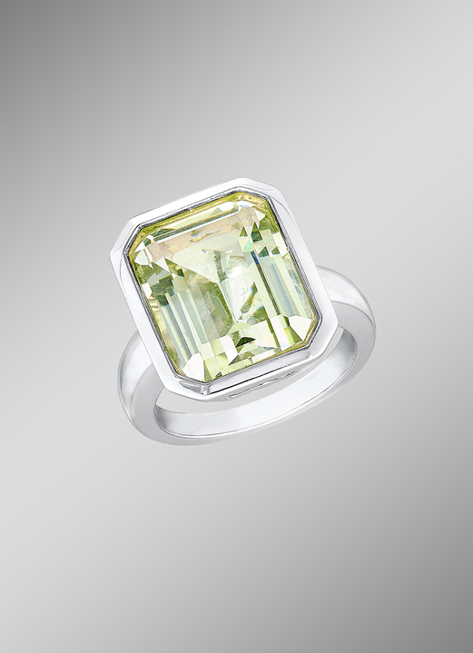 Ringe - Effektvoller Damenring mit echt grünem Amethyst, in Größe 160 bis 220, in Farbe  Ansicht 1