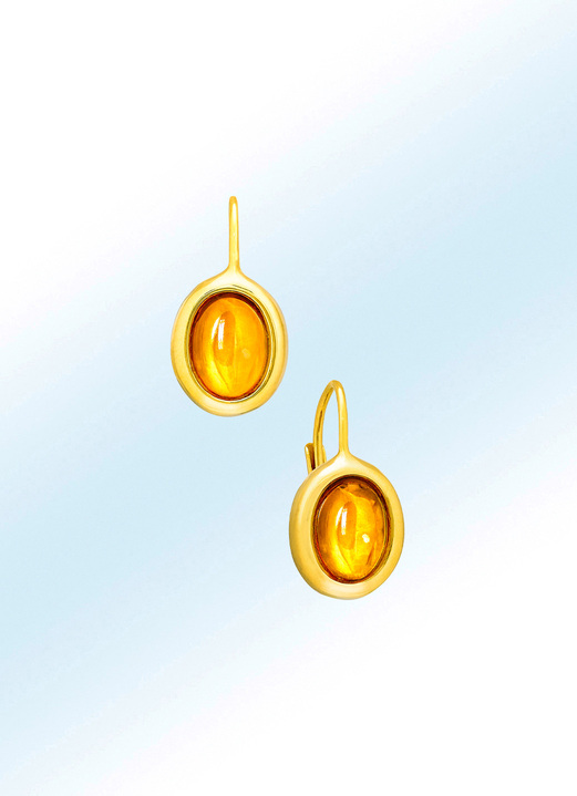 Oorbellen - Tijdloze, elegante oorbellen met echt amber, in Farbe