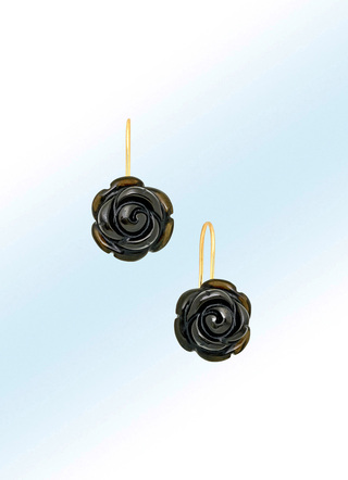 Romantische oorbellen met zwarte obsidiaan