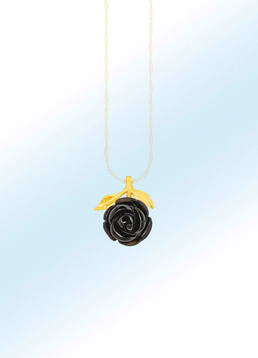 Hangers - Romantische hanger met zwarte obsidiaan, in Farbe