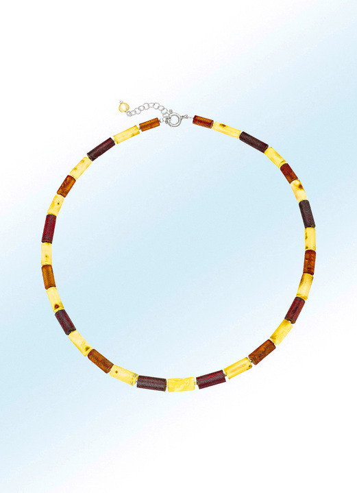 Halskettingen - Ketting met echte amber in veelkleurig, in Farbe