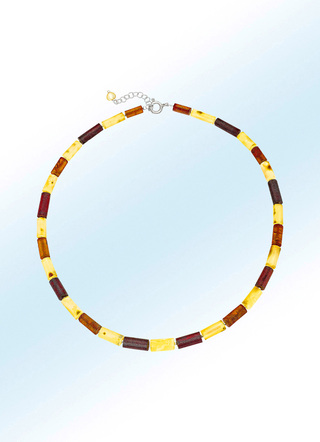 Ketting met echte amber in veelkleurig