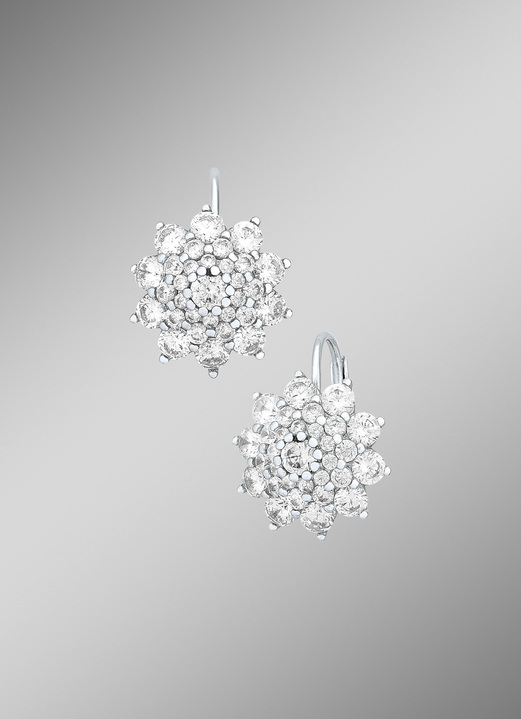 Ohrschmuck -  Eleganz in Silber: Ohrringe mit Zirkonia, in Farbe  Ansicht 1