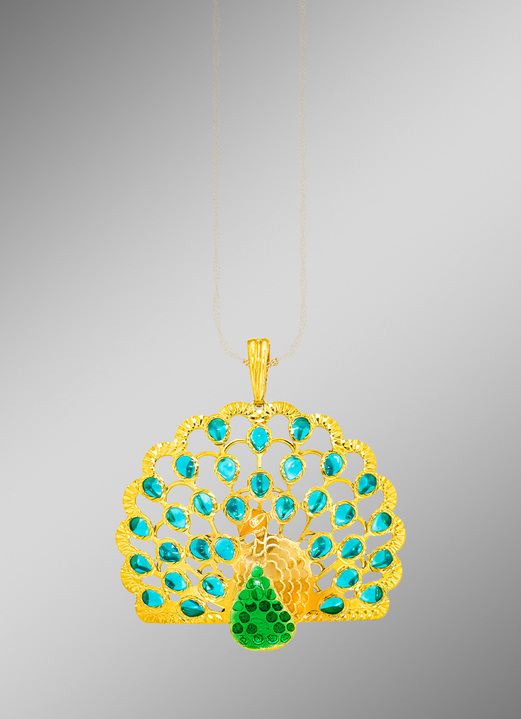 - Mooie hanger van een pauw, in Farbe