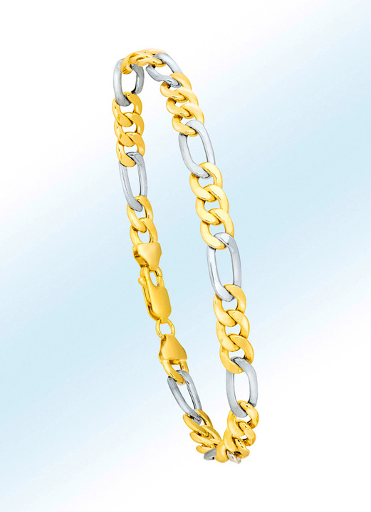 Armbanden - Hoogwaardige Figaro ketting armband in bicolor, in Farbe