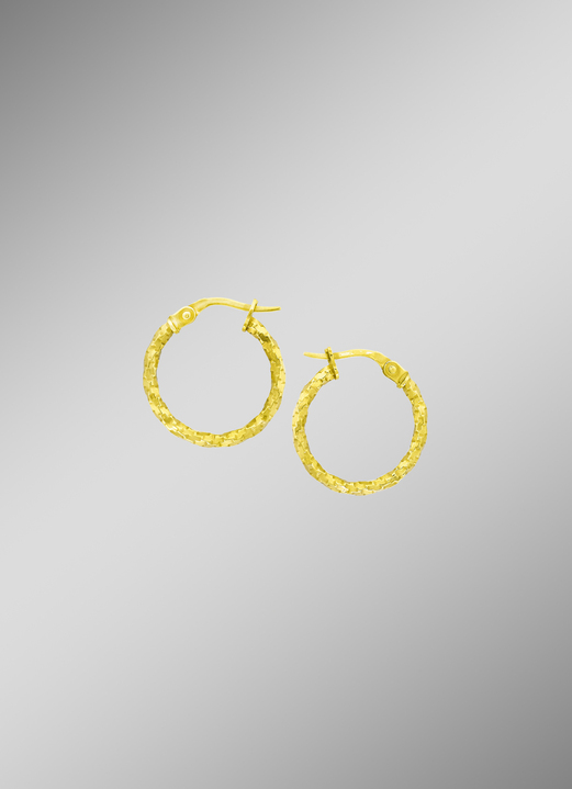 Oorbellen - Gedraaide gouden oorbellen, in Farbe  Ansicht 1